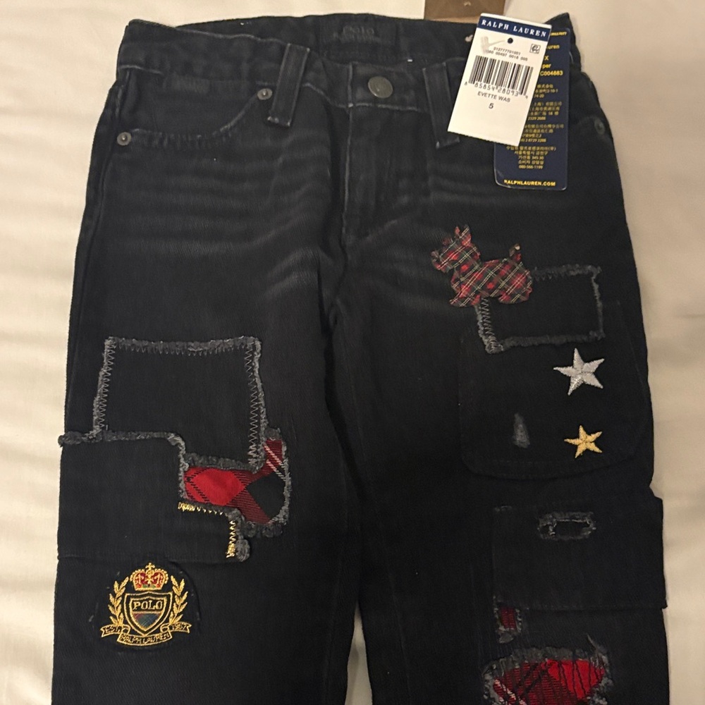 Ralph Lauren Black Jeans with Red and White Accents